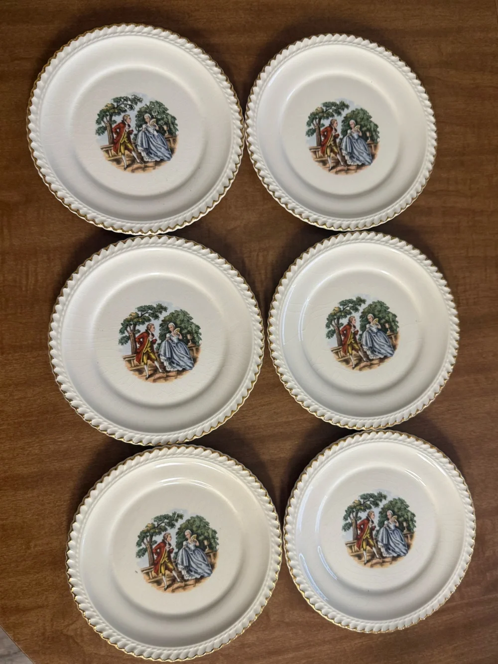 The Harker Pottery Co. Courting Couple Plates